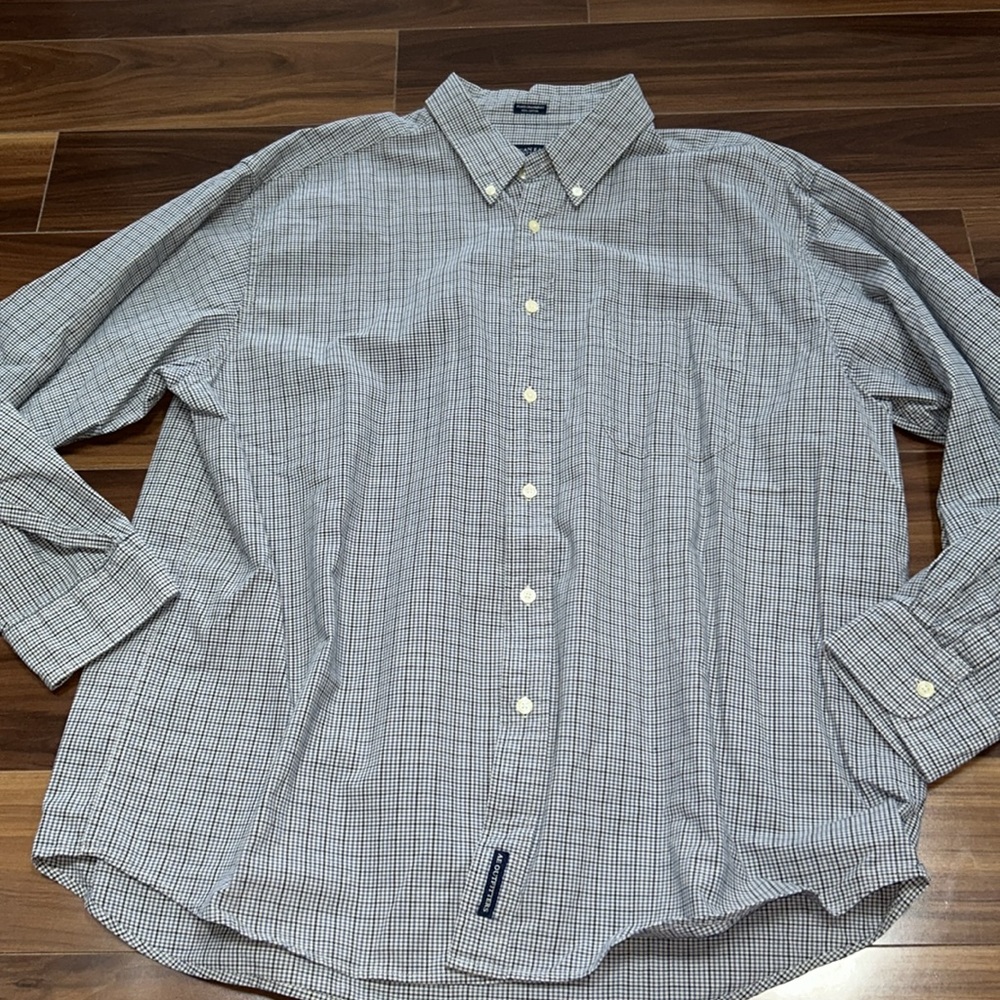 XXL American eagle plaid chambray button down top 100% cotton